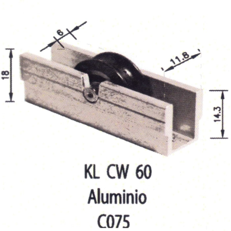 Rodamiento Corredera KL CW 60 Aluminio C075 Puertas - Ventanas 