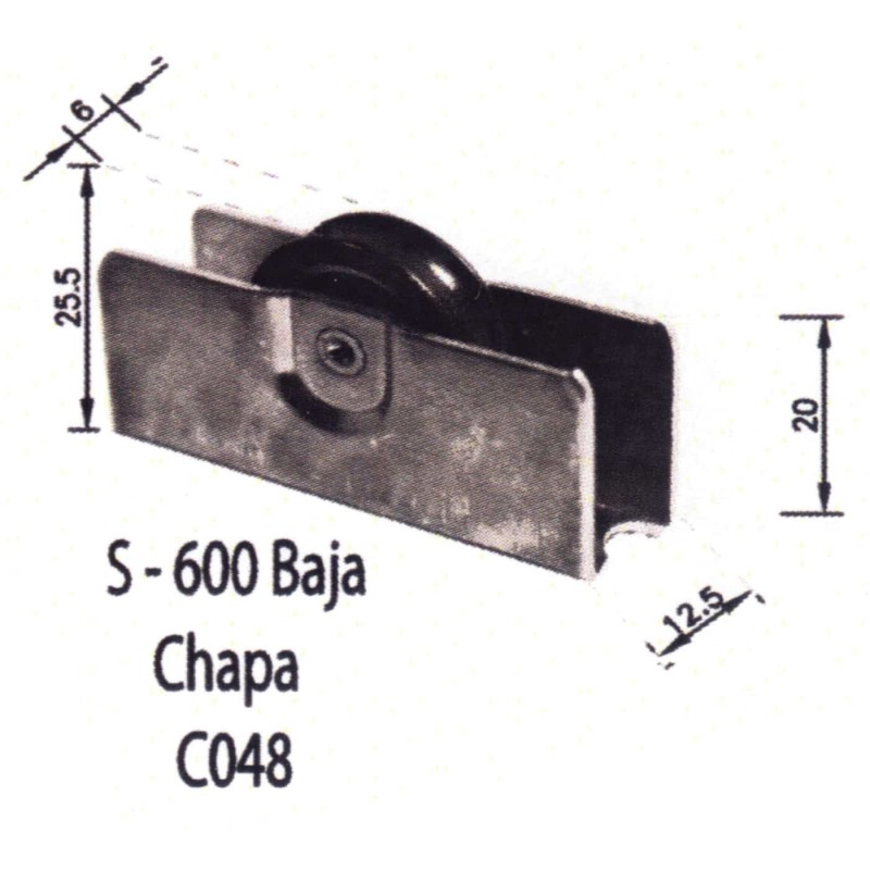 Rodamientos Puertas - Ventanas Correderas S 600 Chapa C048