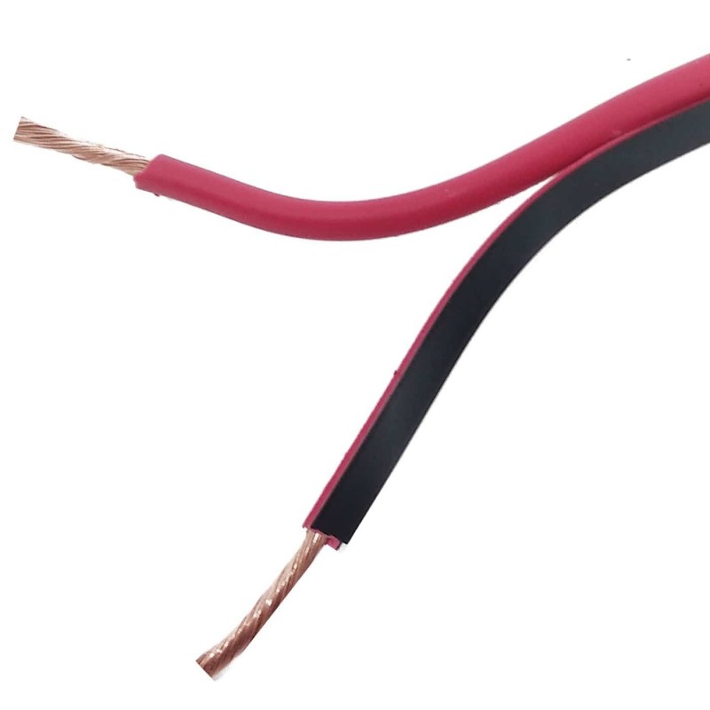 Cable Audio Bicolor Rojo y Negro. Cable audio por rollo y por metro