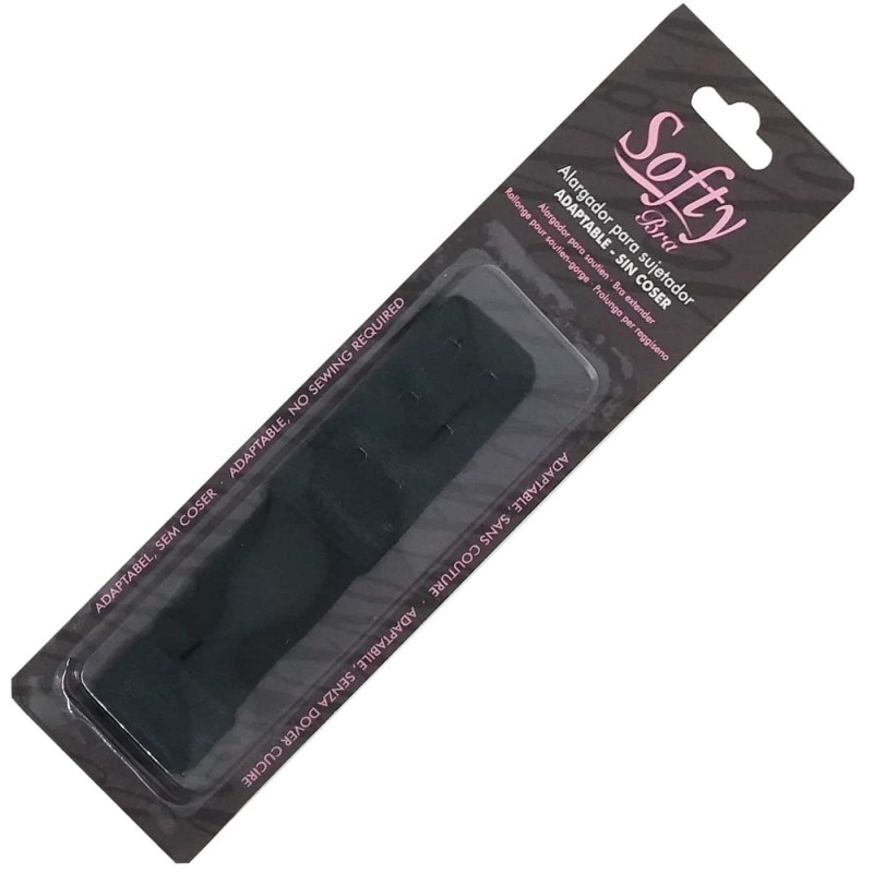 Alargador elástico para Sujetador Negro Softy Bra sin coser (nylon y elastano) mod. 054602