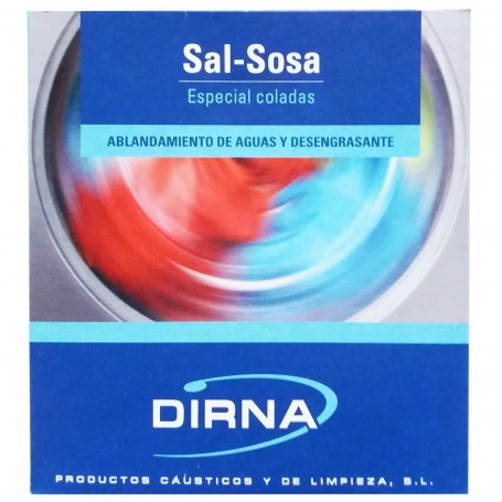 Sal Sosa polvo Dirna, desengrasante, potenciador detergente de lavadora, limpieza de sanitarios, cocina, etc.
