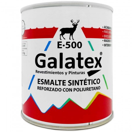 Esmalte Sintético Brillante Blanco y colores, reforzado con Poliuretano. Galatex E-500