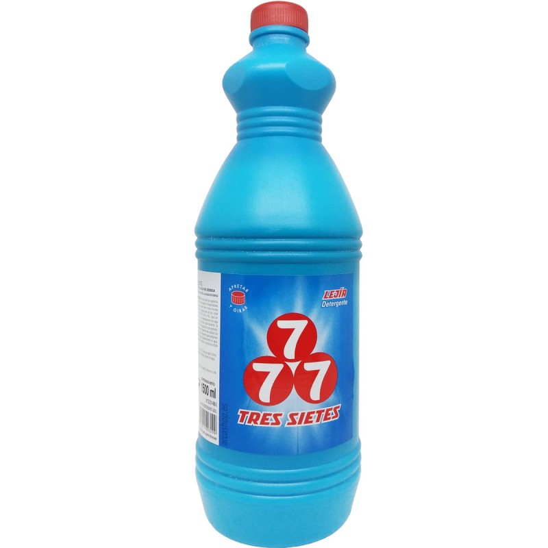 Lejía Tres Sietes con Detergente Bote Azul 1.5 litros