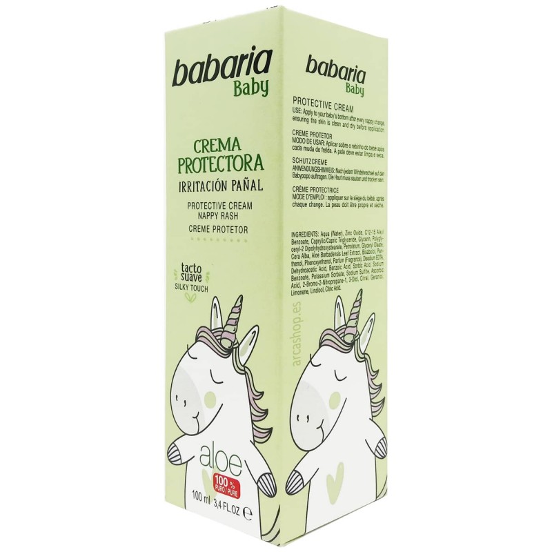 Crema Irritación Pañal Bebés (Crema protectora) Babaria Baby con Aloe Vera 100% Vegano ecológico.