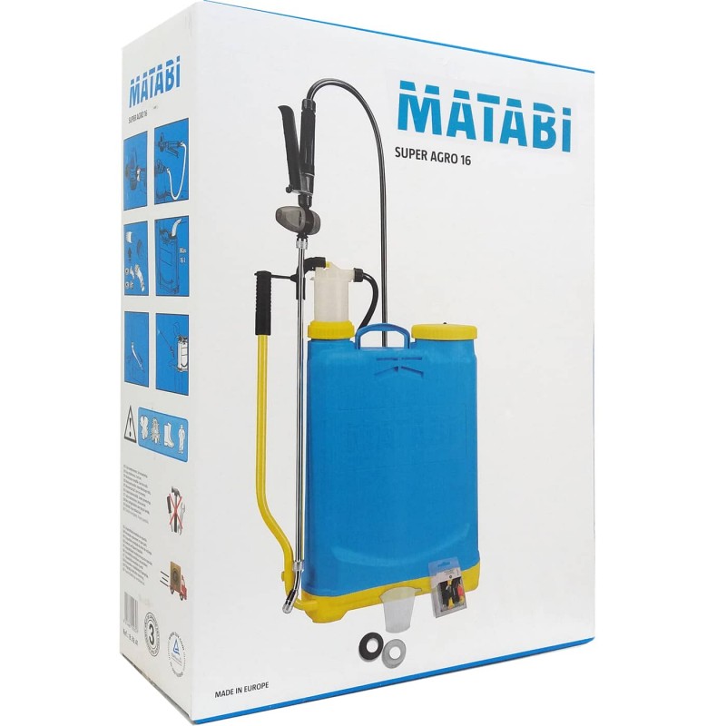 Mochila Pulverizadora Fumigar Desinfectar Matabi 16 litros (pulverizador de espalda 16 litros Super Agro Matabi)
