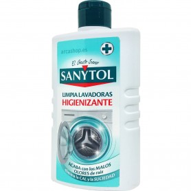 Sanytol Lavadoras Limpiador Higienizante 250 ml, es un líquido concentrado desinfectante para limpiar lavadoras.