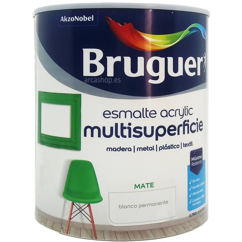 Bruguer Acrylic Blanco Mate Esmalte Multisuperficie al agua.