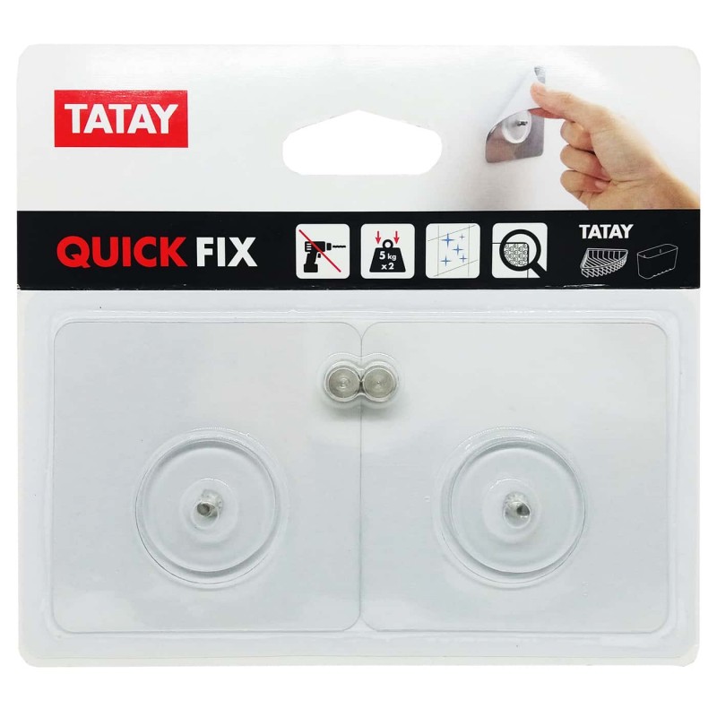 Soporte de Fijación Tatay (Kits de Fijación Quick Fix) Set baño Quickfix para cesta rejilla.
