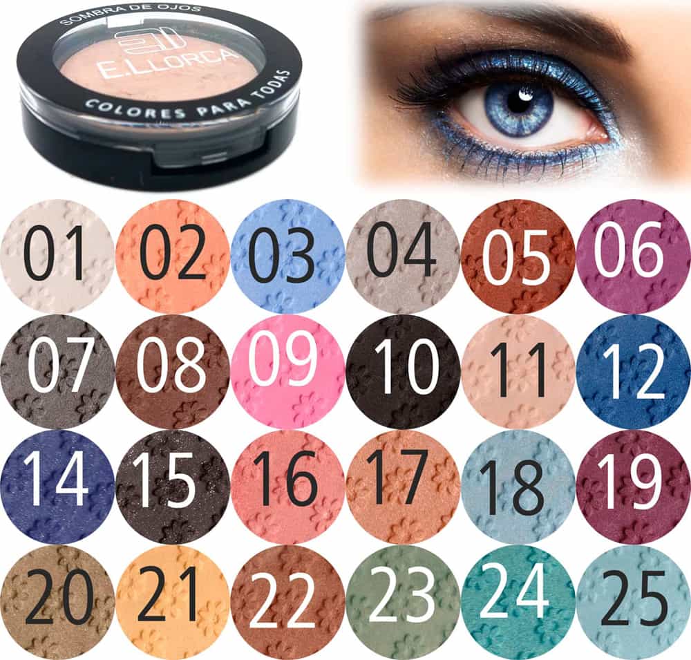 Colores Sombra de Ojos. 24 colores de maquillaje para dar sombre de ojos