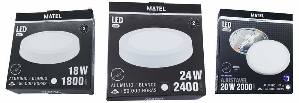 Panel de Luz Downlight LED redondo Matel. Iluminación baños y cocinas. Varios modelos.