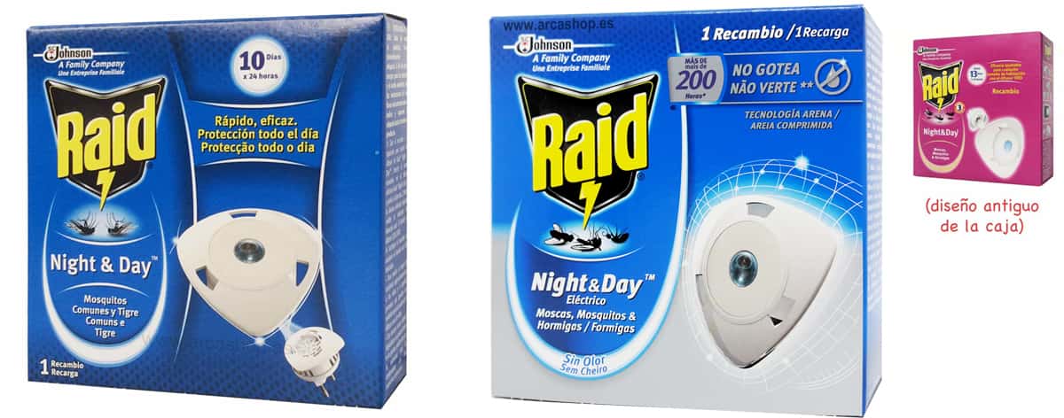 Recambio difusor eléctrico Night&Day RAID moscas, mosquitos y hormigas