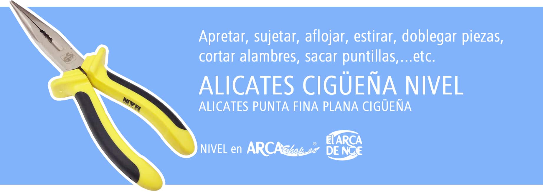 Alicate Cigüeña Punta Plana. Herramienta Manual Multiusos