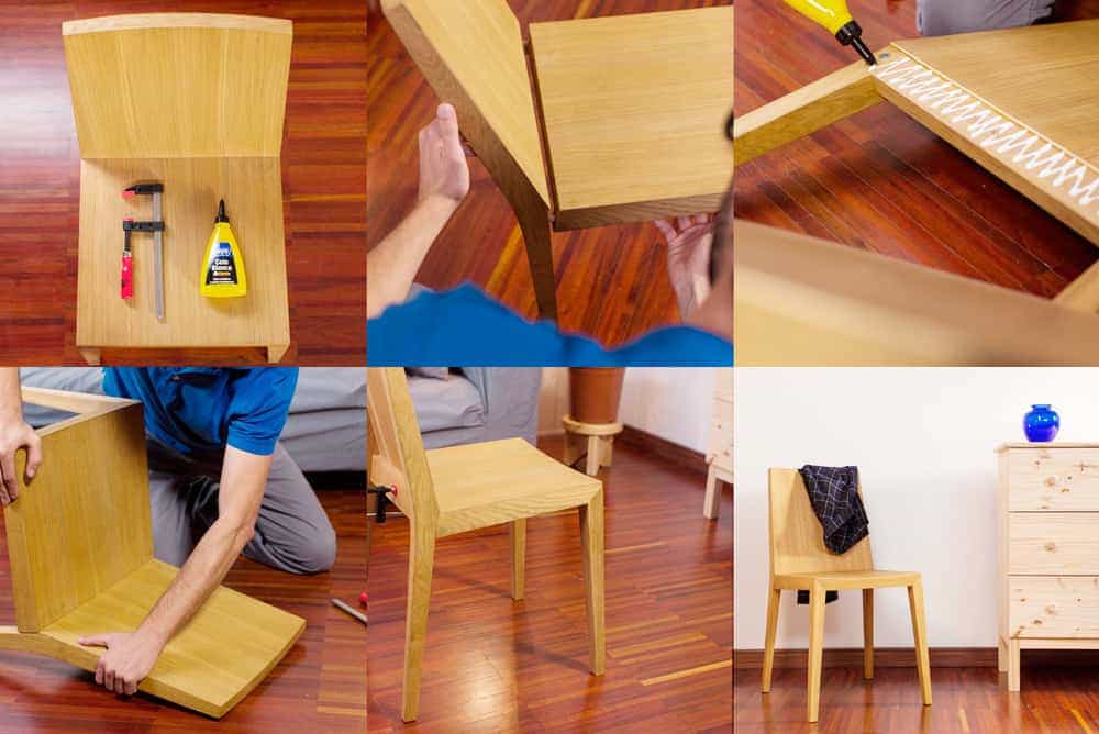 Ejemplo: cómo arreglar una silla con cola blanca rápida.