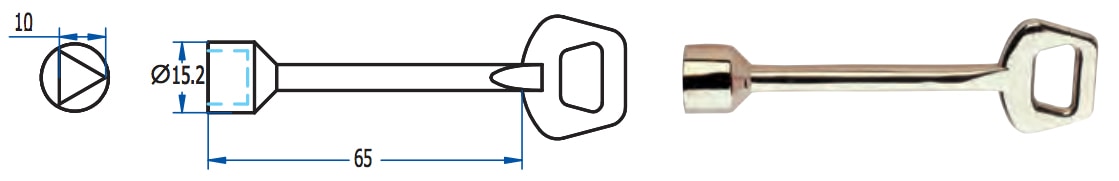 LLave triangulo 10 mm para tapas de registro agua o contadores de luz.