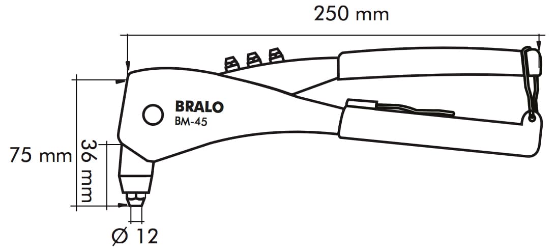 Bralo M-45 remachadora manual, herramientas, ferreteria el arca, sevilla