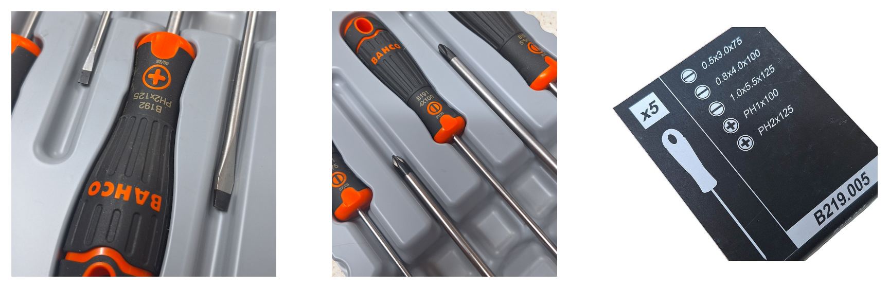 DESTORNILLADORES JGO. BAHCO FIT 5 Pzas. REF. B219.005