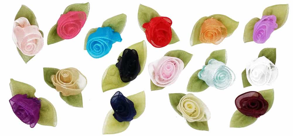 Flores de organza con forma de Rosa. Diademas, horquillas, tocados, manualidades corte y confección.