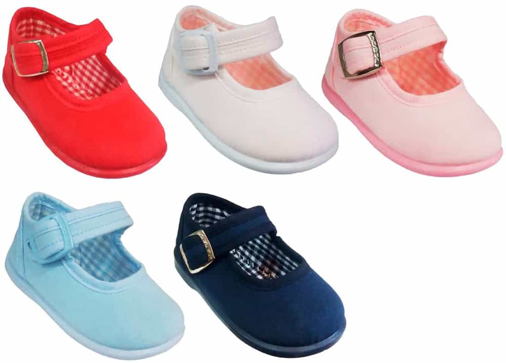 Zapatillas Verano Infantil Bebé Merceditas Unisex (niño o niña), zapatillas de verano fabricadas en tela y suela de caucho antideslizante (fina y flexible). Son las famosas y clásicas zapatillas de bebé Merceditas.