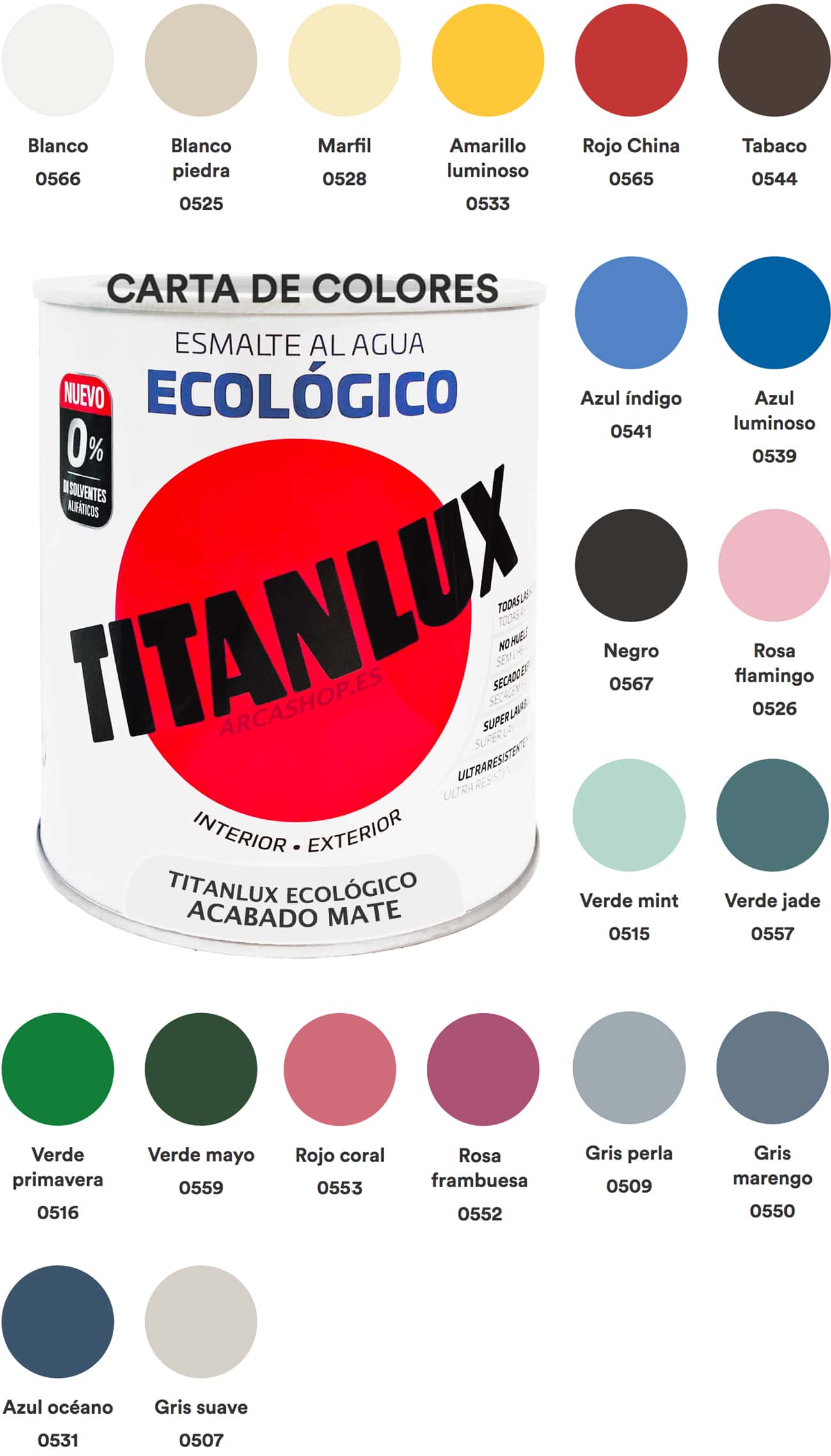 Titanlux Mate - Esmalte Ecológico - Carta Colores