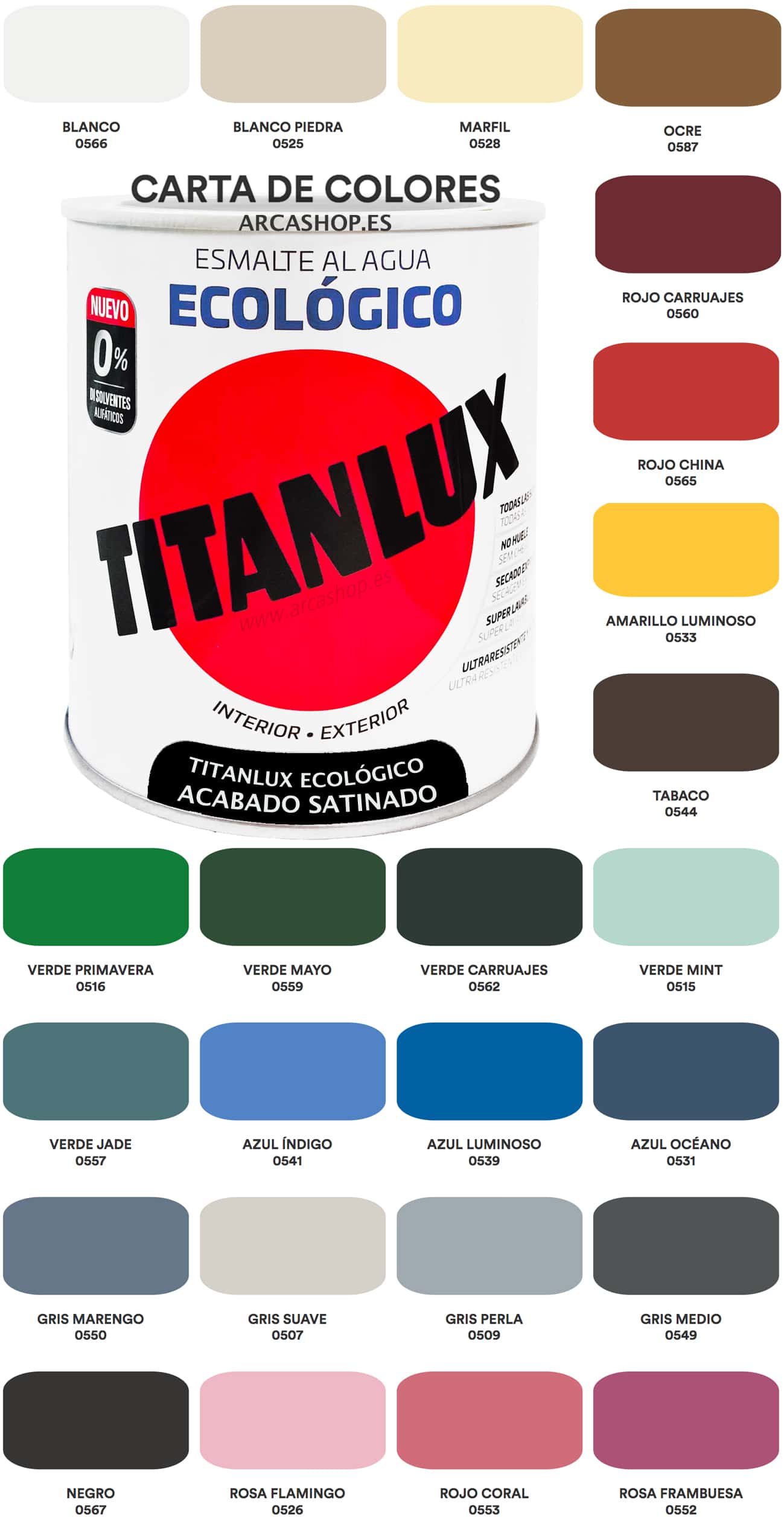 Carta Colores - Titanlux Satinado - Esmalte Ecológico
