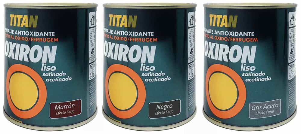 Titan Oxiron Efecto Forja Liso Satinado Gris acero efecto forja 4202; Negro efecto forja 4204; Marrón efecto forja 4205
