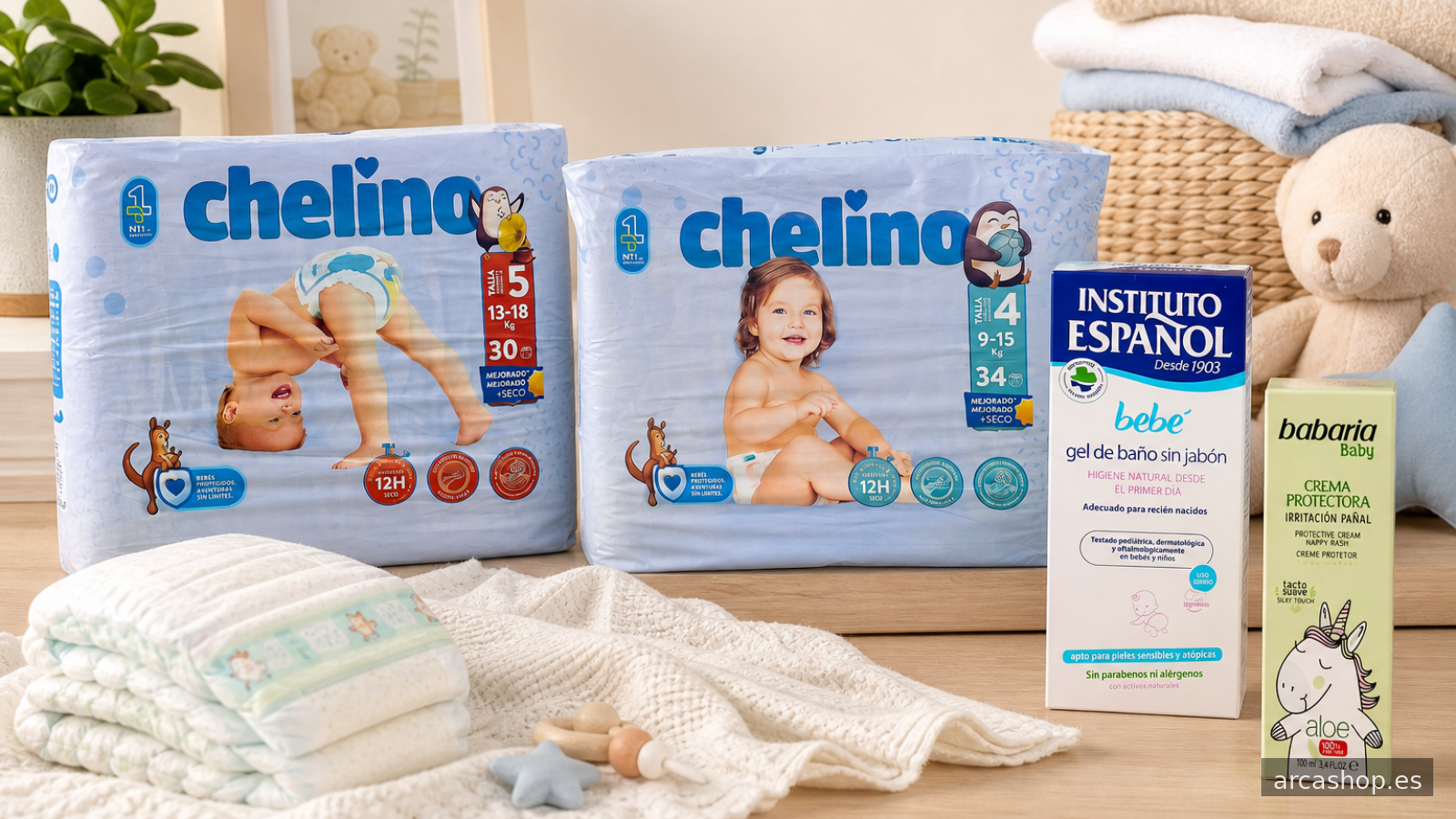 Cómo elegir pañales y productos para el cuidado del bebé según su peso y piel