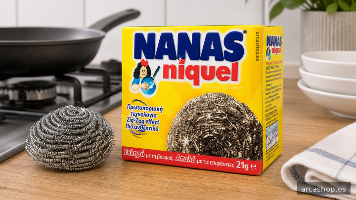 Estropajo Níquel Nanas: limpieza eficaz sin rayar tus utensilios